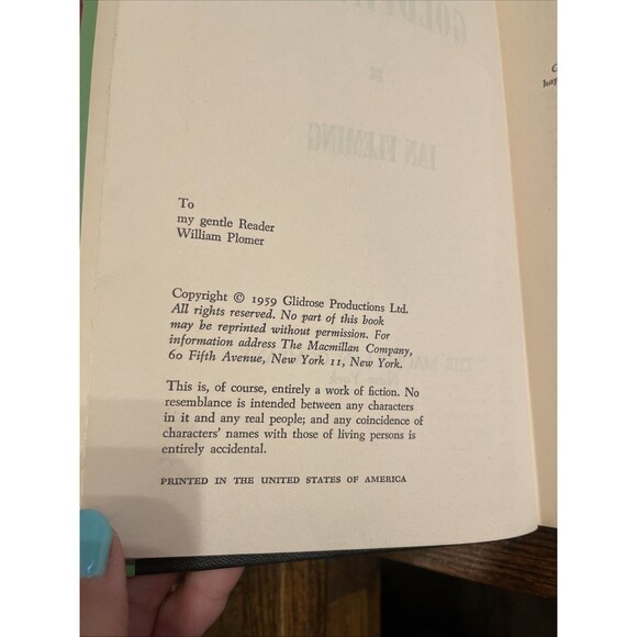 Ian Fleming 2 Book James Bond lot: Goldfinger Thunderball Hard Cover 1959/61 - Picture 6 of 9